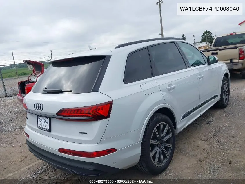 2023 Audi Q7 Premium Plus 45 Tfsi Quattro Tiptronic VIN: WA1LCBF74PD008040 Lot: 40279556