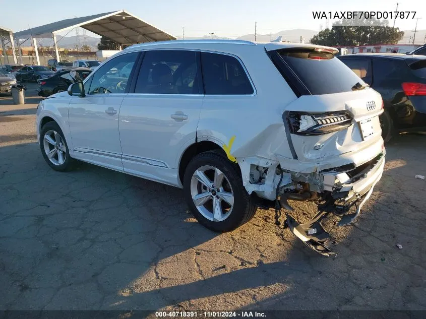 2023 Audi Q7 Premium 55 Tfsi Quattro Tiptronic VIN: WA1AXBF70PD017877 Lot: 40718391