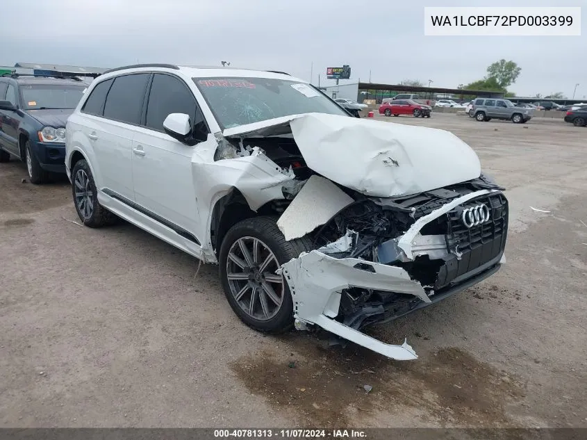 2023 Audi Q7 Premium Plus 45 Tfsi Quattro Tiptronic VIN: WA1LCBF72PD003399 Lot: 40781313