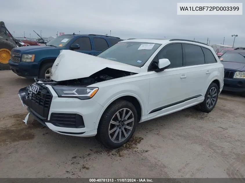 2023 Audi Q7 Premium Plus 45 Tfsi Quattro Tiptronic VIN: WA1LCBF72PD003399 Lot: 40781313