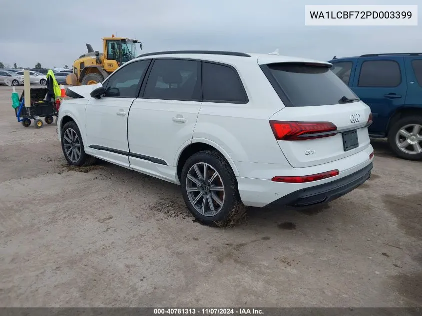 2023 Audi Q7 Premium Plus 45 Tfsi Quattro Tiptronic VIN: WA1LCBF72PD003399 Lot: 40781313