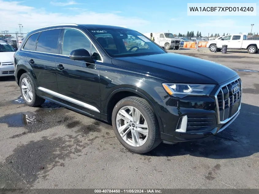 2023 Audi Q7 Premium 45 Tfsi Quattro Tiptronic VIN: WA1ACBF7XPD014240 Lot: 40784450