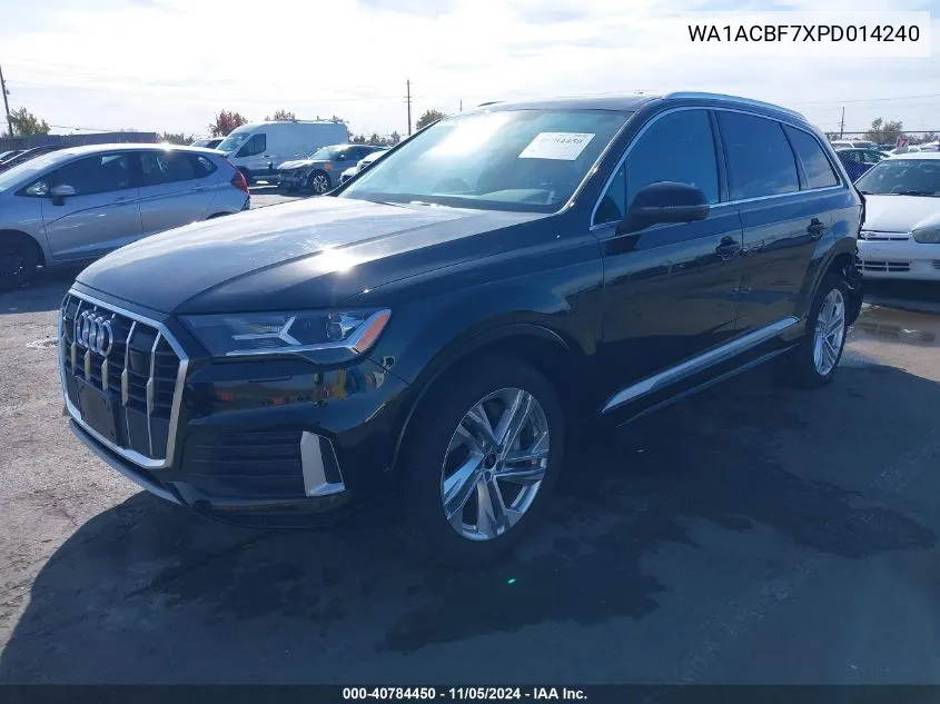 2023 Audi Q7 Premium 45 Tfsi Quattro Tiptronic VIN: WA1ACBF7XPD014240 Lot: 40784450