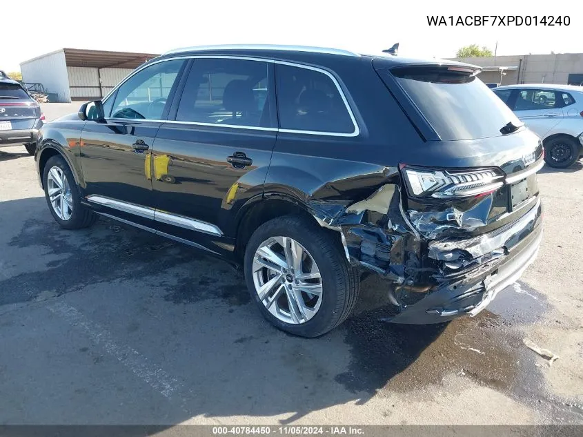 2023 Audi Q7 Premium 45 Tfsi Quattro Tiptronic VIN: WA1ACBF7XPD014240 Lot: 40784450