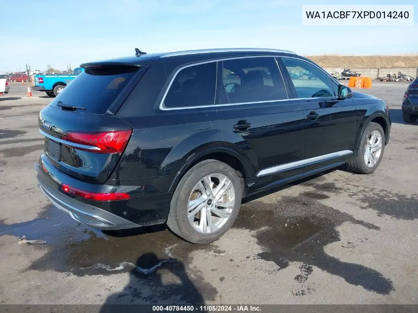 2023 Audi Q7 Premium 45 Tfsi Quattro Tiptronic VIN: WA1ACBF7XPD014240 Lot: 40784450