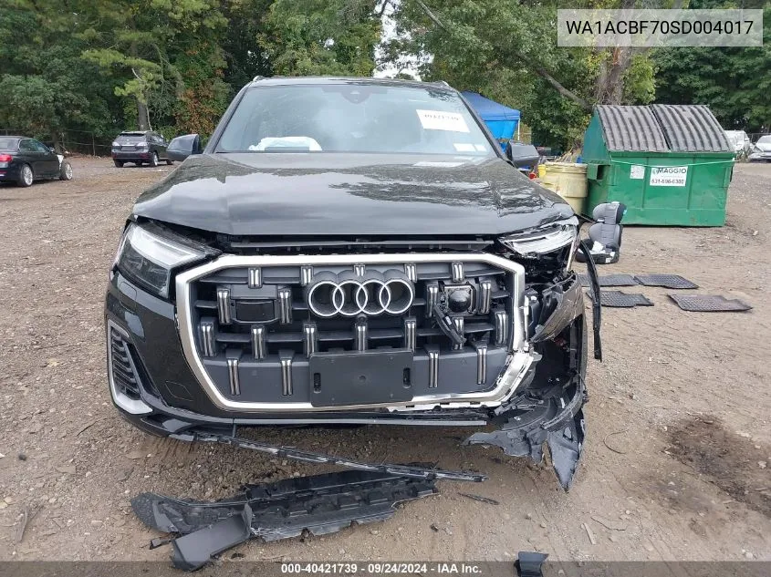 2025 Audi Q7 Premium 45 Tfsi Quattro Tiptronic VIN: WA1ACBF70SD004017 Lot: 40421739