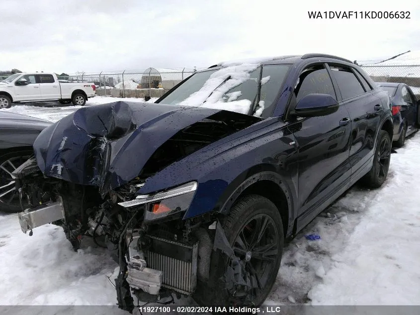 2019 Audi Q8 VIN: WA1DVAF11KD006632 Lot: 11927100