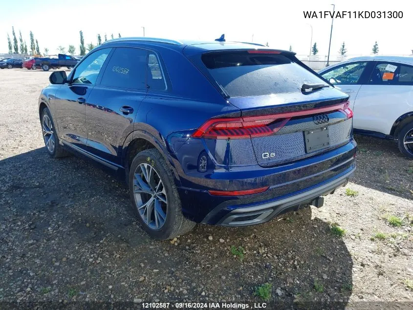 2019 Audi Q8 Prestige S-Line VIN: WA1FVAF11KD031300 Lot: 12102587