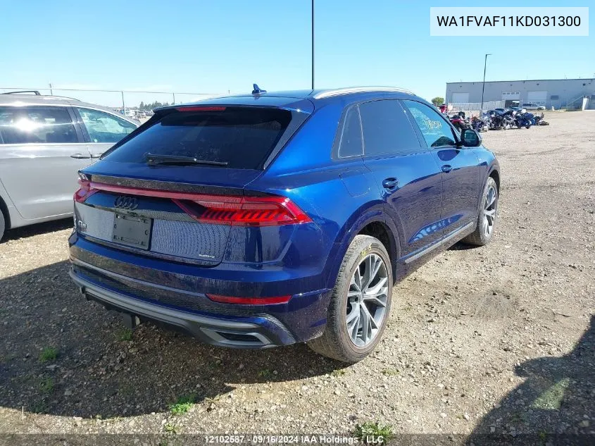 WA1FVAF11KD031300 2019 Audi Q8 Prestige S-Line