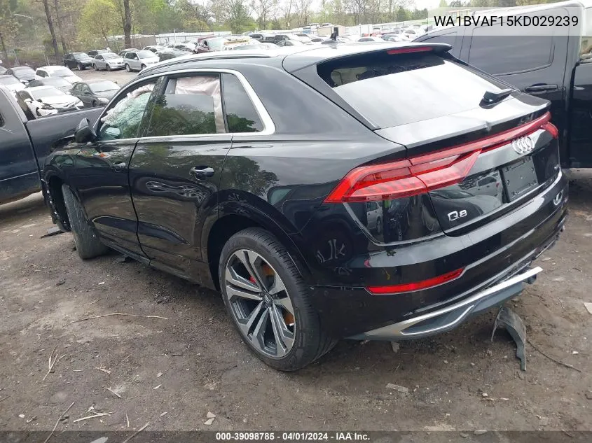 2019 Audi Q8 55 Premium VIN: WA1BVAF15KD029239 Lot: 39098785