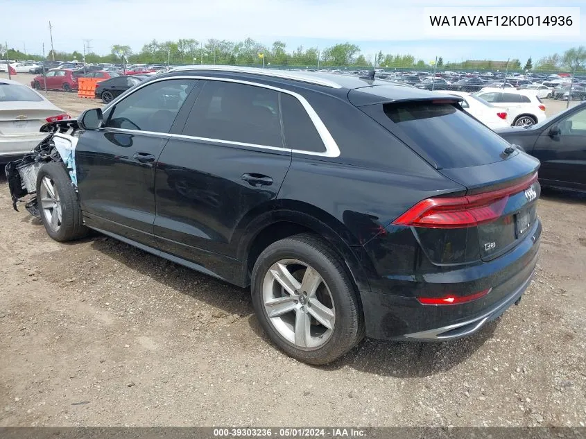 2019 Audi Q8 55 Premium VIN: WA1AVAF12KD014936 Lot: 39303236