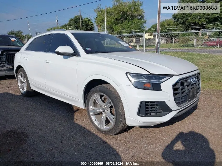 2019 Audi Q8 55 Premium VIN: WA1BVAF16KD008688 Lot: 40050665