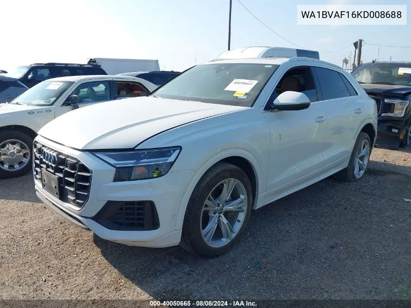 2019 Audi Q8 55 Premium VIN: WA1BVAF16KD008688 Lot: 40050665