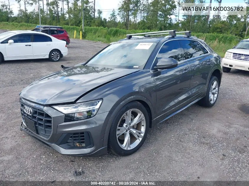 2019 Audi Q8 55 Premium VIN: WA1BVAF16KD036782 Lot: 40200742