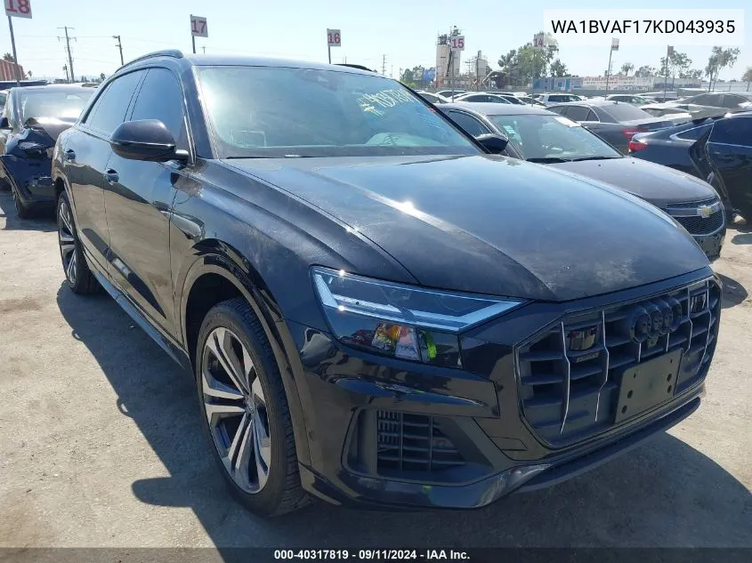 2019 Audi Q8 55 Premium VIN: WA1BVAF17KD043935 Lot: 40317819