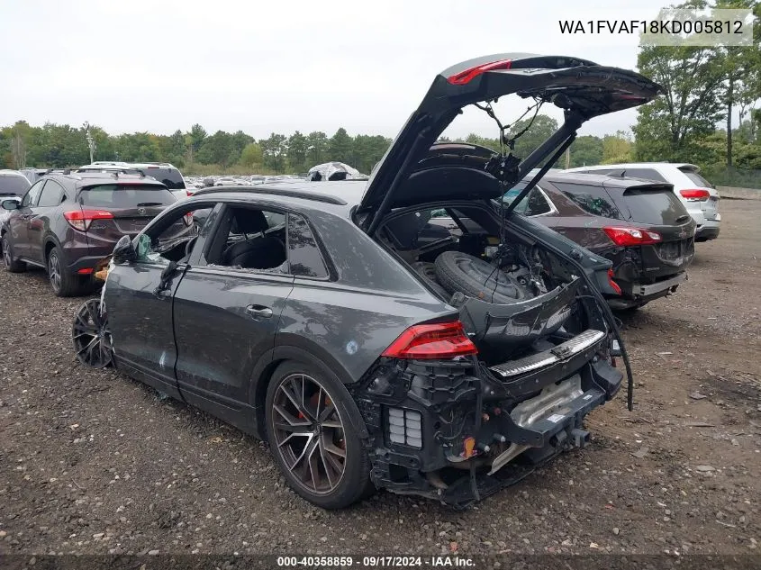 2019 Audi Q8 55 Premium VIN: WA1FVAF18KD005812 Lot: 40358859