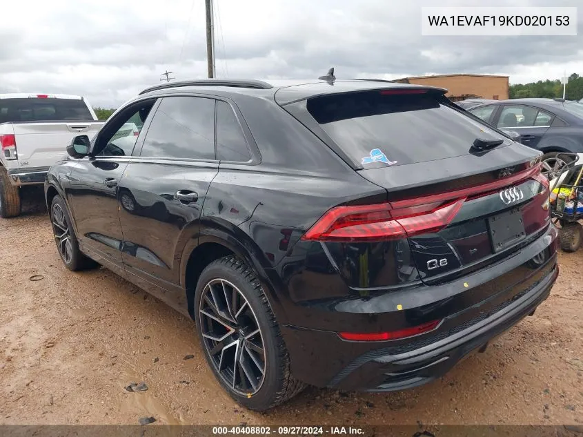 2019 Audi Q8 55 Premium VIN: WA1EVAF19KD020153 Lot: 40408802