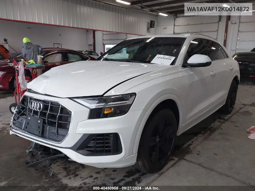 2019 Audi Q8 55 Premium VIN: WA1AVAF12KD014872 Lot: 40450958