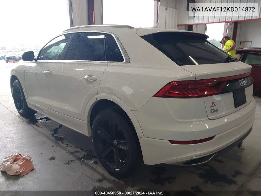 2019 Audi Q8 55 Premium VIN: WA1AVAF12KD014872 Lot: 40450958