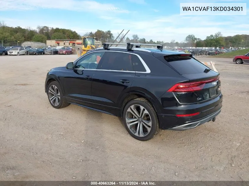 2019 Audi Q8 55 Premium VIN: WA1CVAF13KD034301 Lot: 40663264