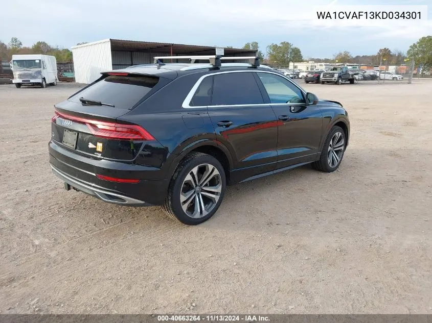 2019 Audi Q8 55 Premium VIN: WA1CVAF13KD034301 Lot: 40663264