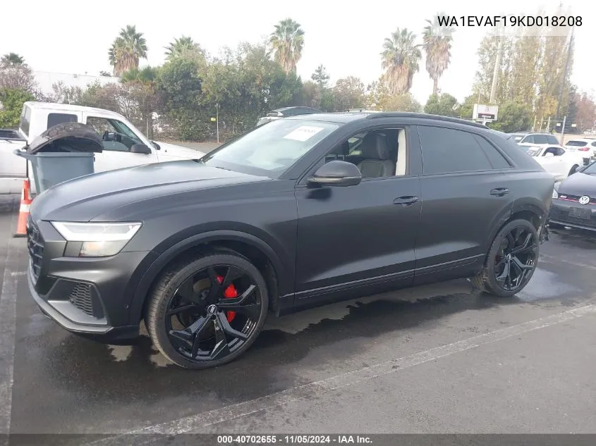 2019 Audi Q8 55 Premium VIN: WA1EVAF19KD018208 Lot: 40702655