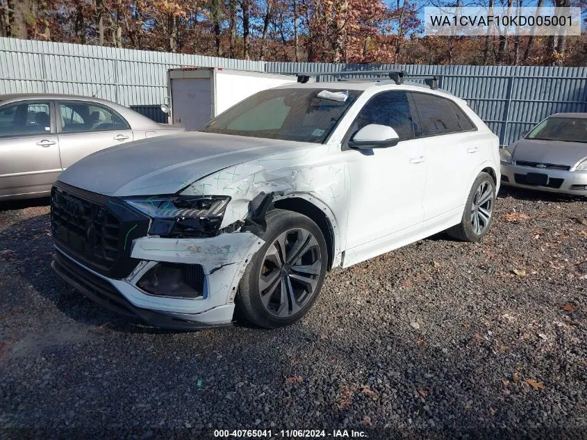 2019 Audi Q8 55 Premium VIN: WA1CVAF10KD005001 Lot: 40765041