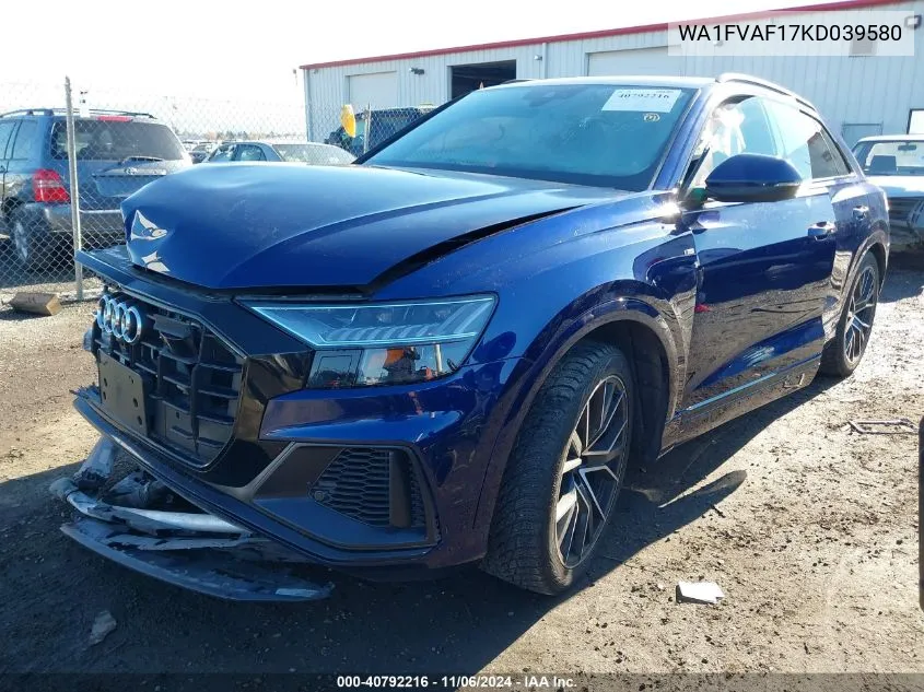 2019 Audi Q8 55 Premium VIN: WA1FVAF17KD039580 Lot: 40792216