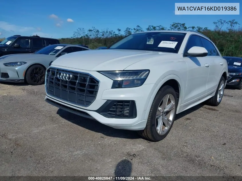 2019 Audi Q8 55 Premium VIN: WA1CVAF16KD019386 Lot: 40825847