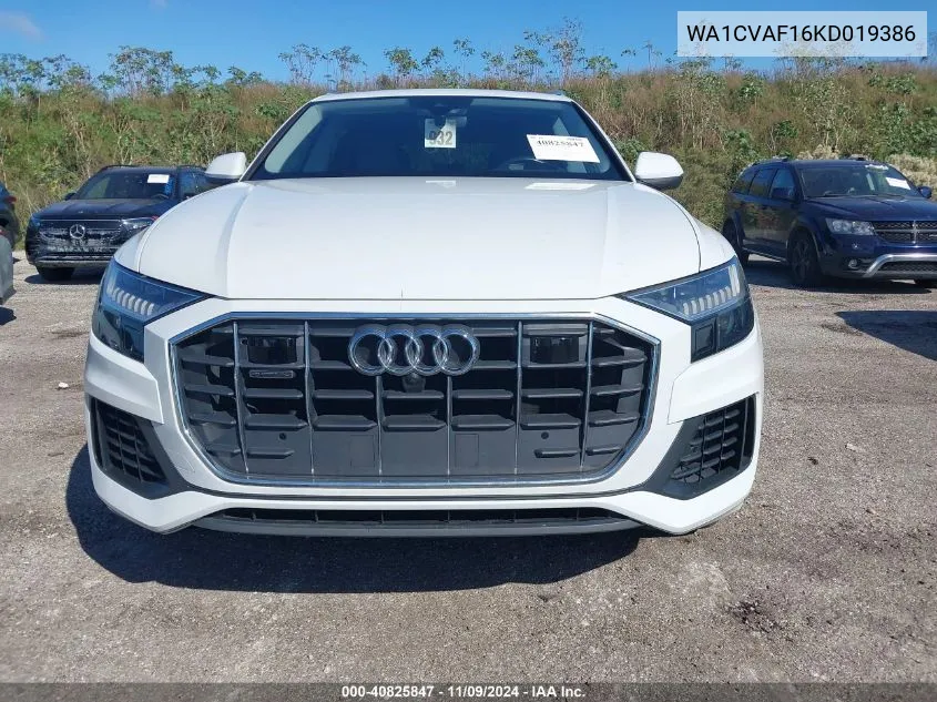 2019 Audi Q8 55 Premium VIN: WA1CVAF16KD019386 Lot: 40825847