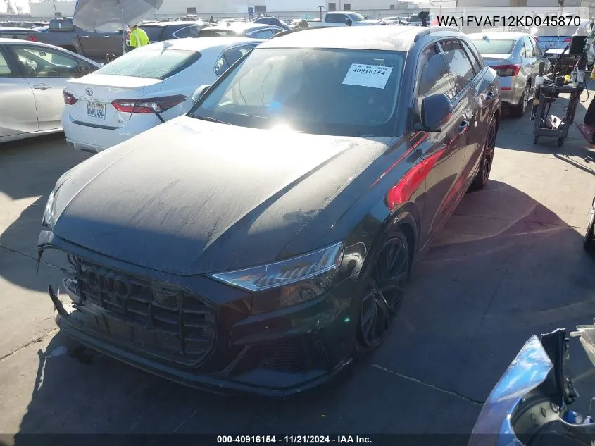 2019 Audi Q8 Prestige S-Line VIN: WA1FVAF12KD045870 Lot: 40916154