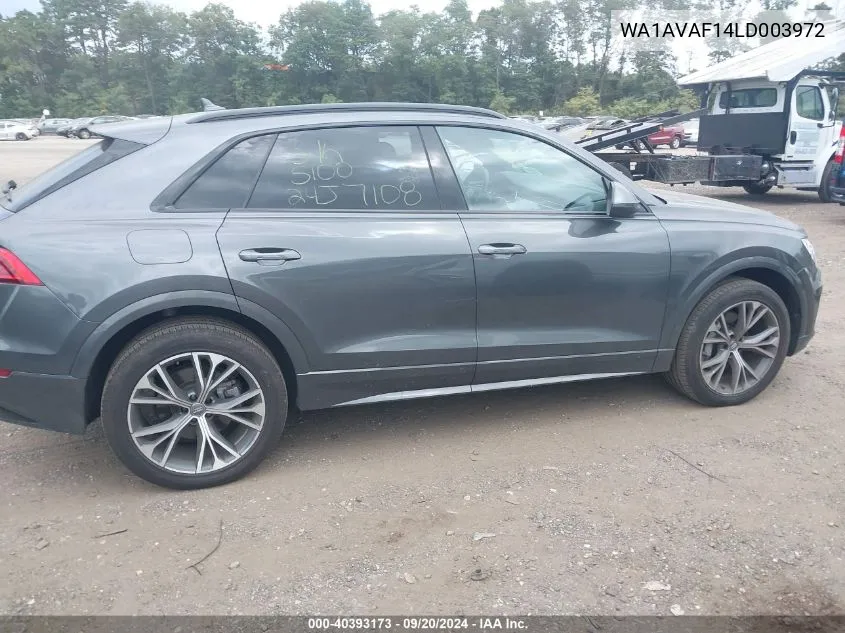 2020 Audi Q8 Premium 55 Tfsi Quattro Tiptronic VIN: WA1AVAF14LD003972 Lot: 40393173