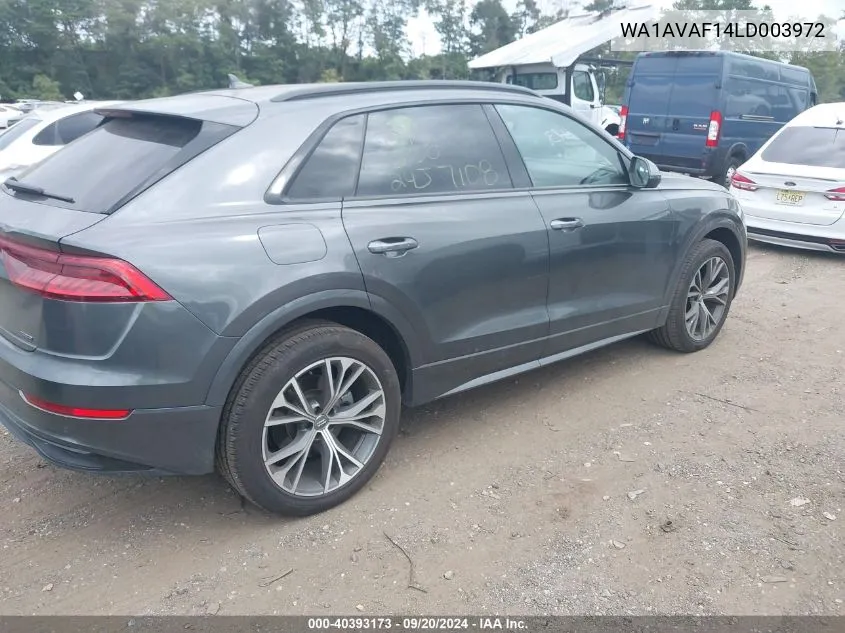 2020 Audi Q8 Premium 55 Tfsi Quattro Tiptronic VIN: WA1AVAF14LD003972 Lot: 40393173