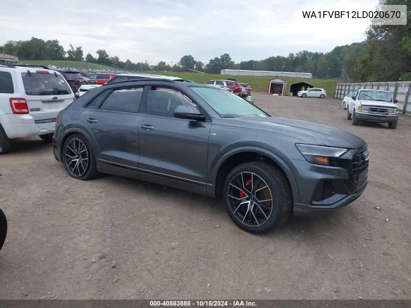 2020 Audi Q8 Prestige 55 Tfsi Quattro Tiptronic VIN: WA1FVBF12LD020670 Lot: 40583888