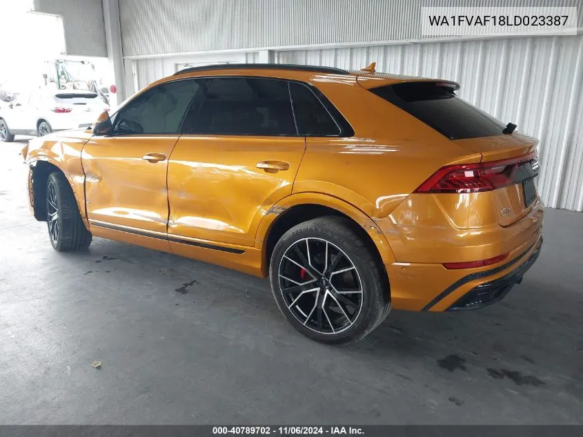 2020 Audi Q8 Prestige 55 Tfsi Quattro Tiptronic VIN: WA1FVAF18LD023387 Lot: 40789702