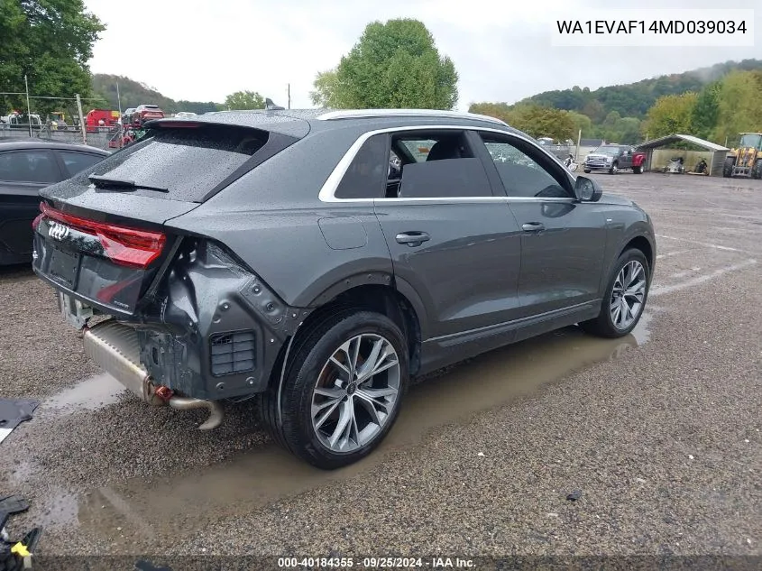 2021 Audi Q8 Premium Plus 55 Tfsi Quattro Tiptronic VIN: WA1EVAF14MD039034 Lot: 40184355