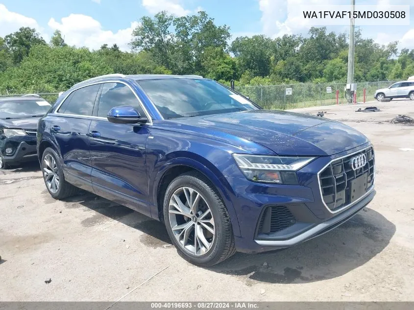 2021 Audi Q8 Prestige 55 Tfsi Quattro Tiptronic VIN: WA1FVAF15MD030508 Lot: 40196693