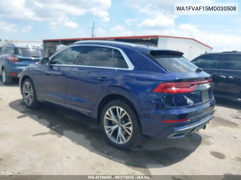 2021 Audi Q8 Prestige 55 Tfsi Quattro Tiptronic VIN: WA1FVAF15MD030508 Lot: 40196693