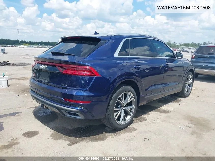 WA1FVAF15MD030508 2021 Audi Q8 Prestige 55 Tfsi Quattro Tiptronic