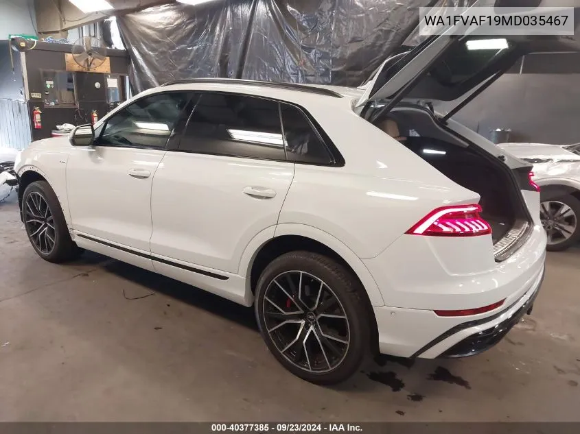 WA1FVAF19MD035467 2021 Audi Q8 Prestige 55 Tfsi Quattro Tiptronic