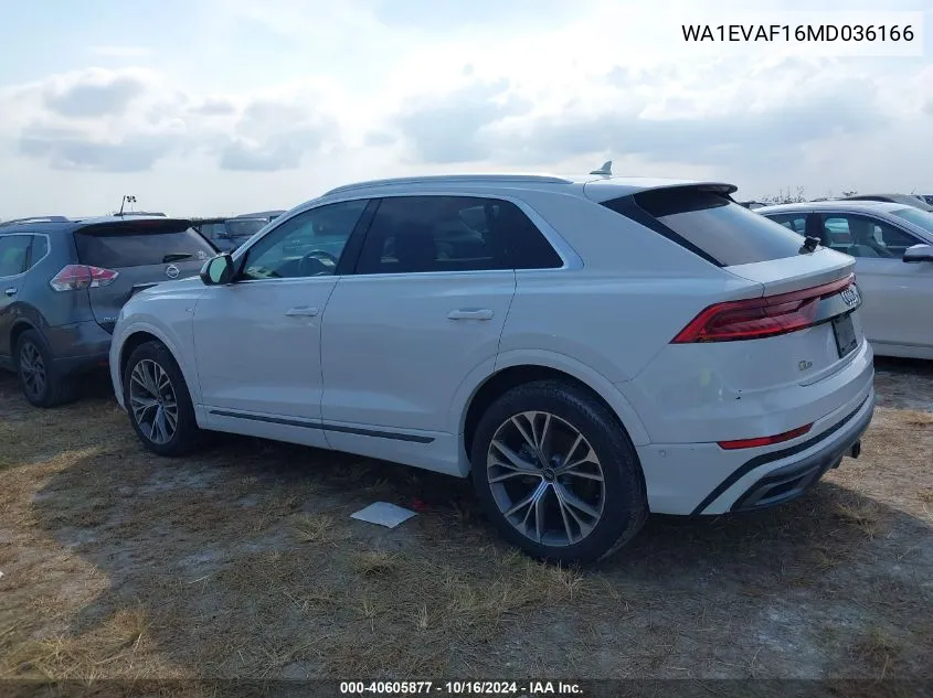 2021 Audi Q8 Premium Plus 55 Tfsi Quattro Tiptronic VIN: WA1EVAF16MD036166 Lot: 40605877