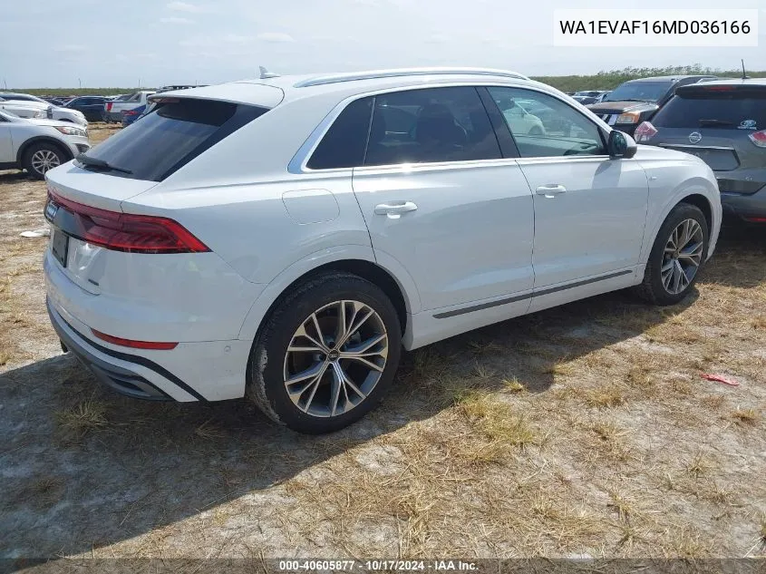 2021 Audi Q8 Premium Plus 55 Tfsi Quattro Tiptronic VIN: WA1EVAF16MD036166 Lot: 40605877