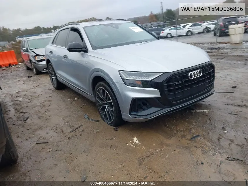 2021 Audi Q8 Premium Plus 55 Tfsi Quattro Tiptronic VIN: WA1EVAF15MD036806 Lot: 40845667