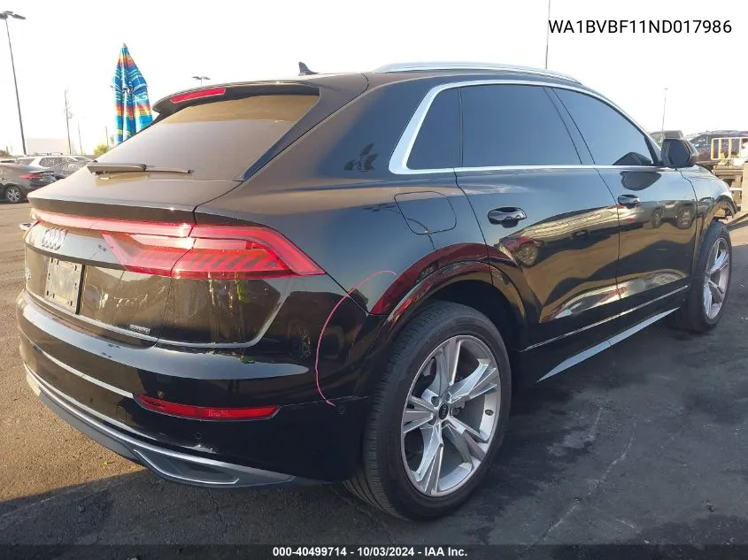 2022 Audi Q8 Premium Plus 55 Tfsi Quattro Tiptronic VIN: WA1BVBF11ND017986 Lot: 40499714