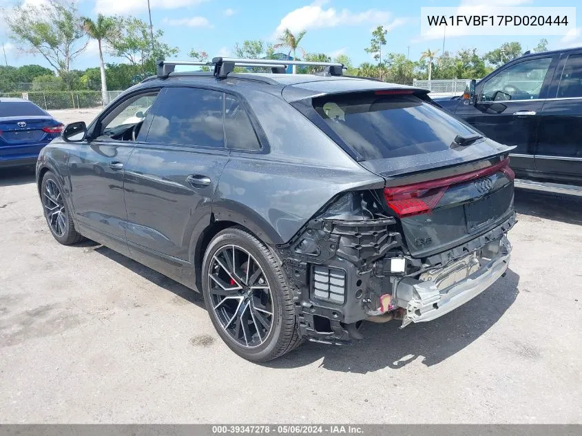 2023 Audi Q8 Prestige 55 Tfsi Quattro Tiptronic VIN: WA1FVBF17PD020444 Lot: 39347278