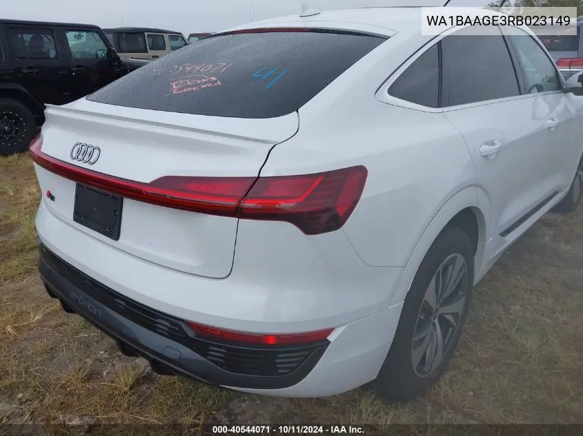 2024 Audi Q8 E-Tron Sportback Premium VIN: WA1BAAGE3RB023149 Lot: 40544071