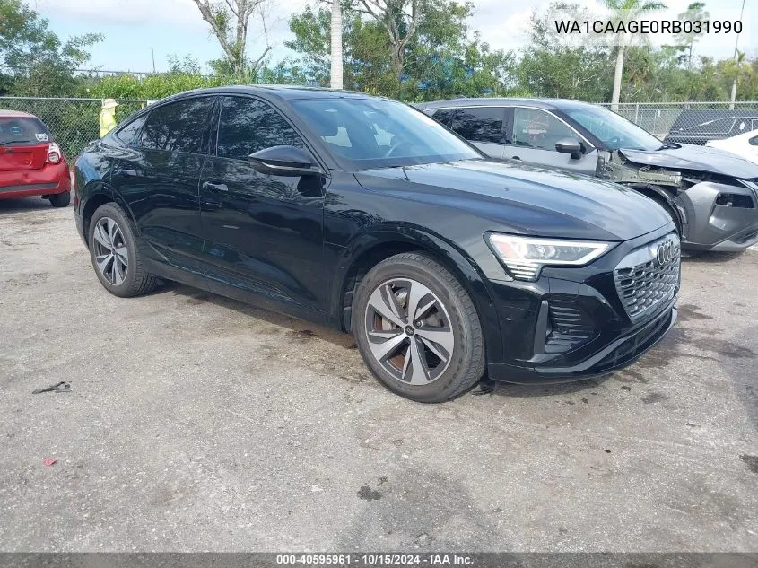 2024 Audi Q8 E-Tron S Line Premium Plus Quattro VIN: WA1CAAGE0RB031990 Lot: 40595961