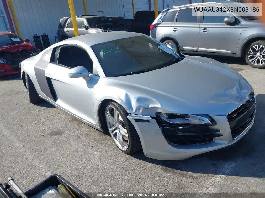 2008 Audi R8 4.2 VIN: WUAAU342X8N003186 Lot: 40496225