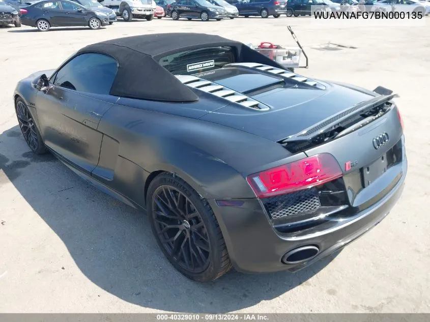 2011 Audi R8 5.2 Quattro VIN: WUAVNAFG7BN000135 Lot: 40329010