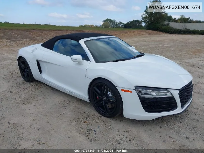 2014 Audi R8 5.2 VIN: WUASNAFGXEN001674 Lot: 40798349